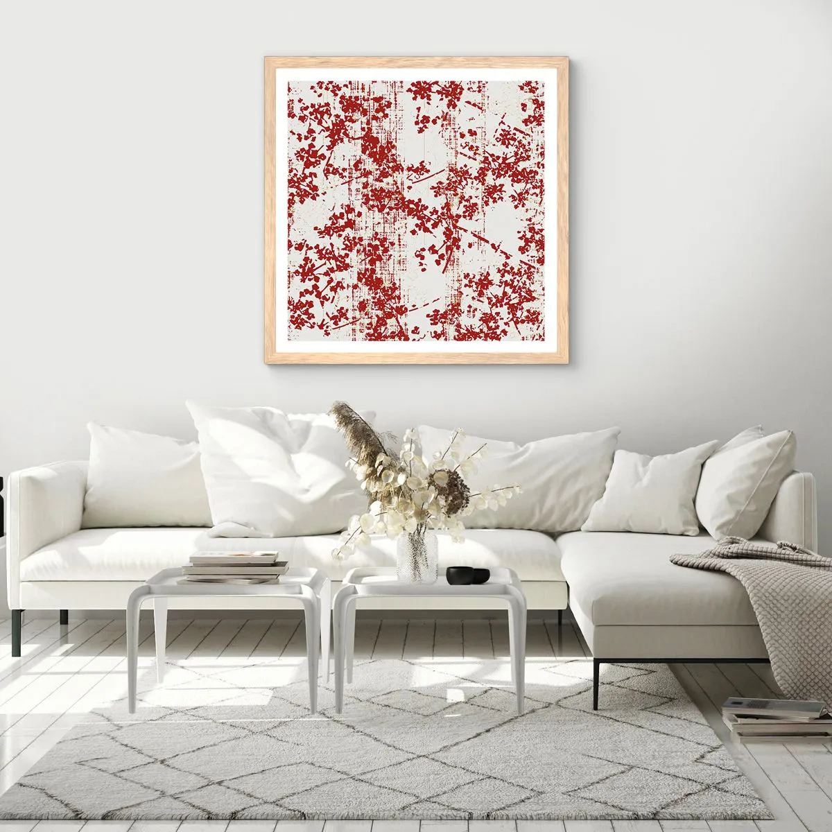 Poster in light oak frame - Like Old-fashioned Percale - 50x50 cm