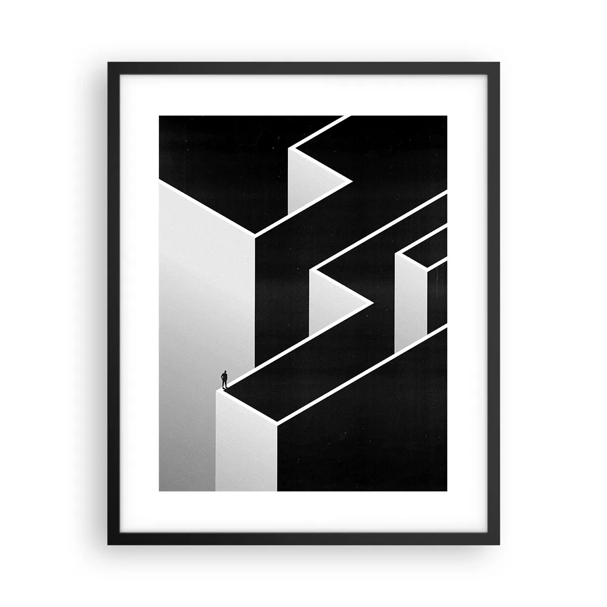 Poster in black frame - Solitude at the Top - 40x50 cm