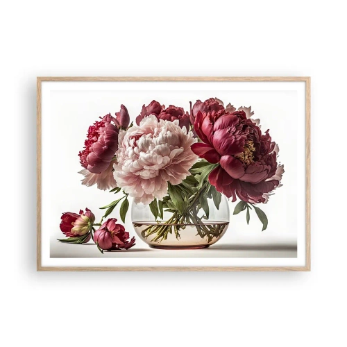 Poster in light oak frame - In Full Bloom of Beauty - 100x70 cm