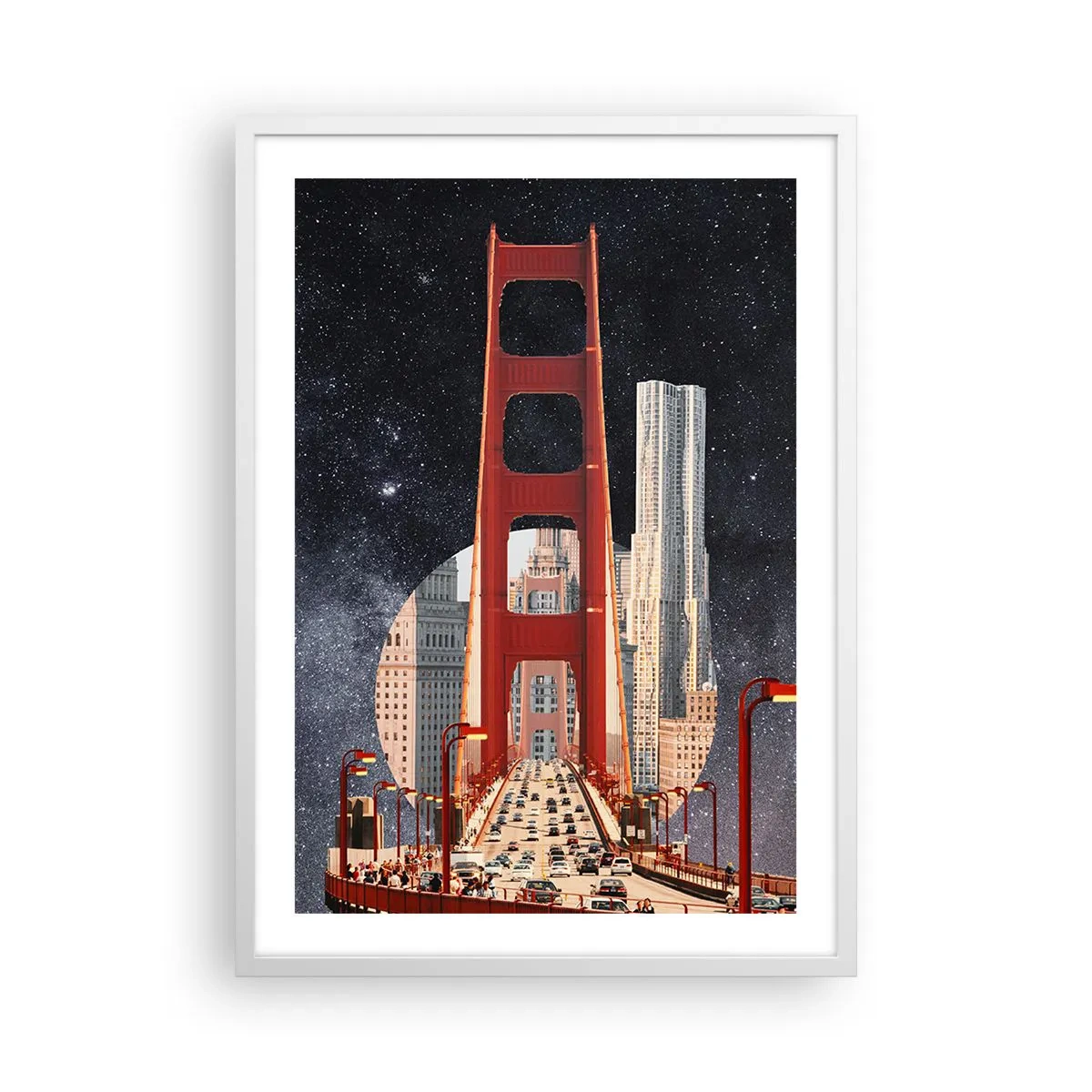 Poster in white frmae - Always in the Centre - 50x70 cm