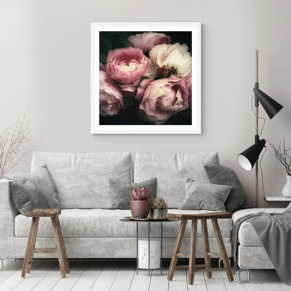 Poster in white frmae - Belle Epoque Charm - 40x40 cm