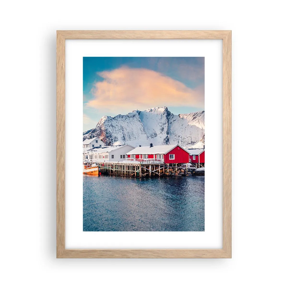 Poster in light oak frame - Northern Retreat - 30x40 cm