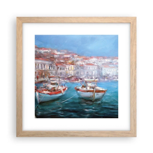 Poster in light oak frame - Italian Bay - 30x30 cm