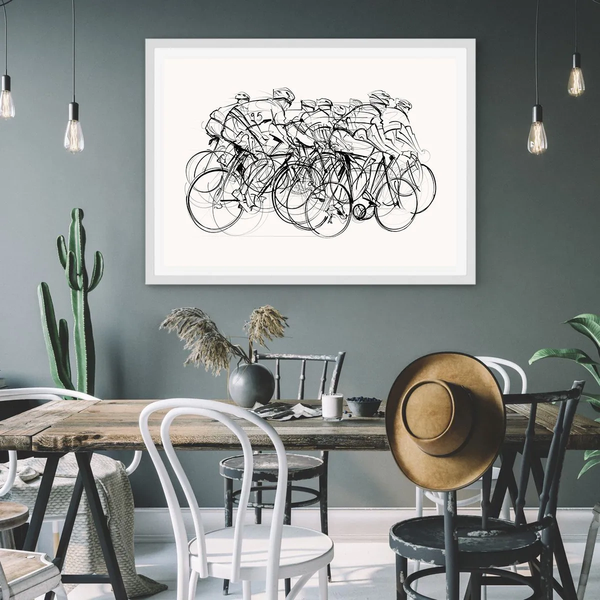 Poster in white frmae - Together as a Team - 50x40 cm