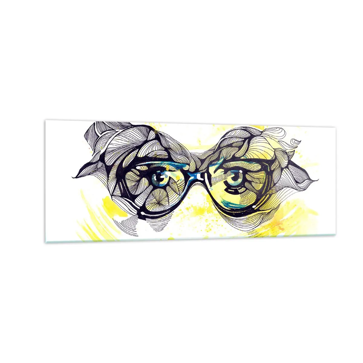 Glass picture - Through Blue Glasses - 140x50 cm