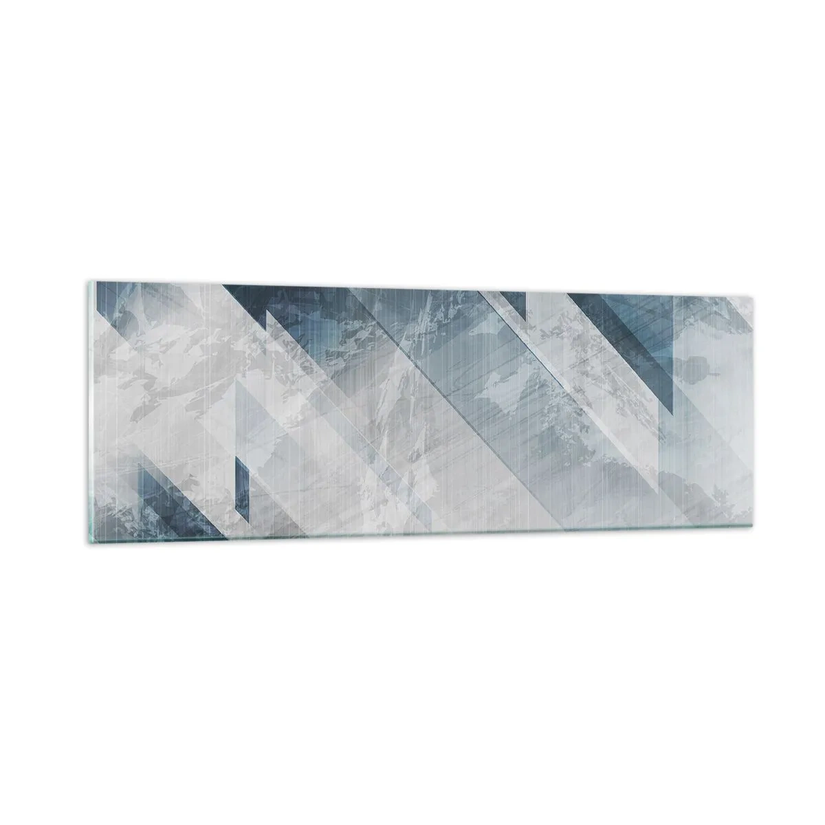 Glass picture - Spacial Composition - Movement of Greys - 90x30 cm