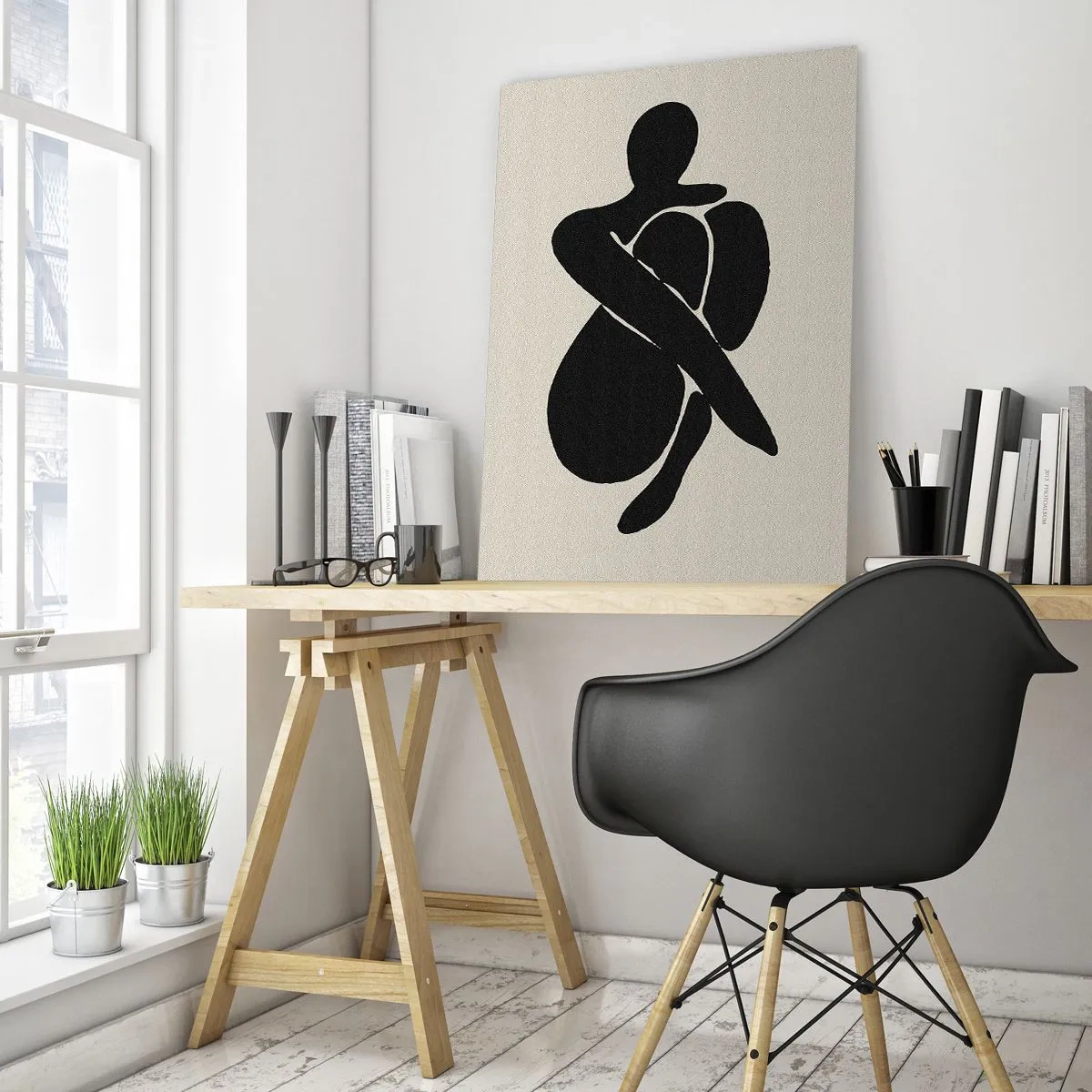 Glass picture - In Her Own Arms - 50x70 cm