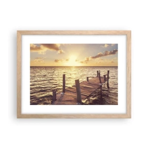 Poster in light oak frame - Golden Land of Tranquility - 40x30 cm