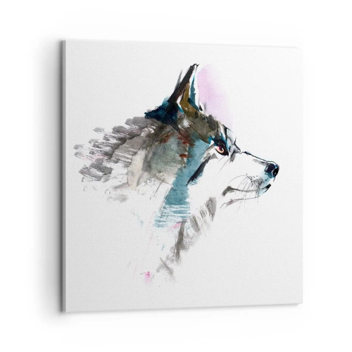 Canvas picture - Here Comes a Wolf - 60x60 cm