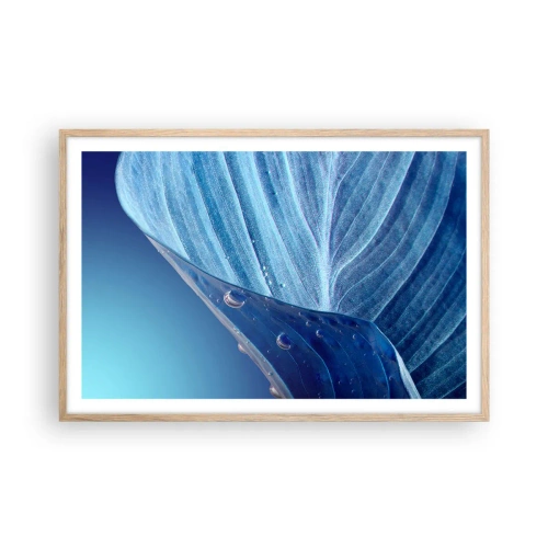 Poster in light oak frame - Hidden Drops of Blue - 91x61 cm