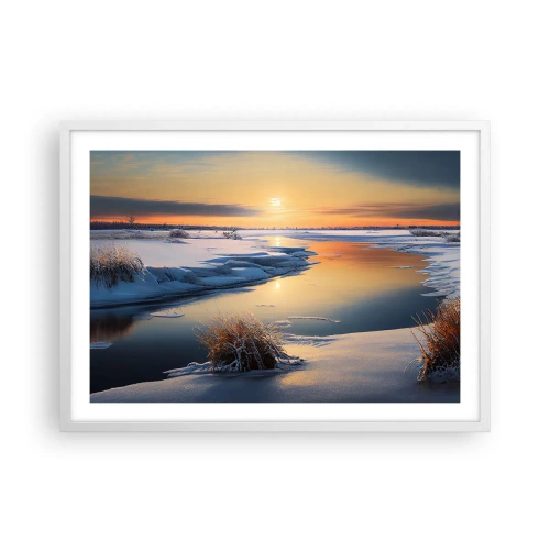 Poster in white frmae - Winter Sunset - 70x50 cm