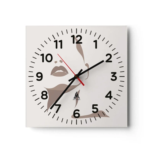 Wall clock - Clock on glass - Created with Light and Shadow - 40x40 cm