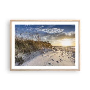 Poster in light oak frame - Invitation to a Walk - 70x50 cm