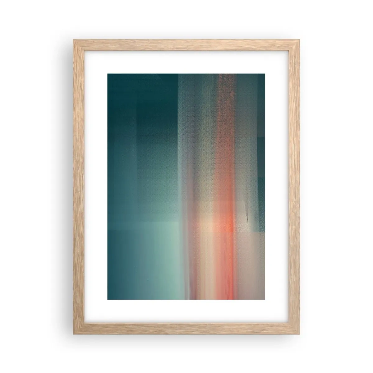 Poster in light oak frame - Abstract: Light Waves - 30x40 cm