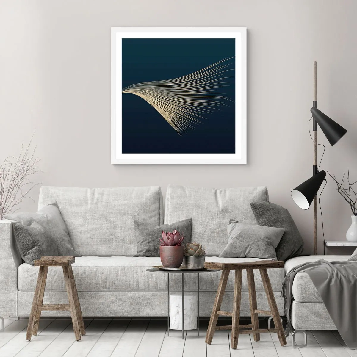 Poster in white frmae - Like Angel's Hair - 40x40 cm
