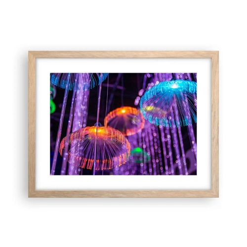 Poster in light oak frame - Light Fountain - 40x30 cm