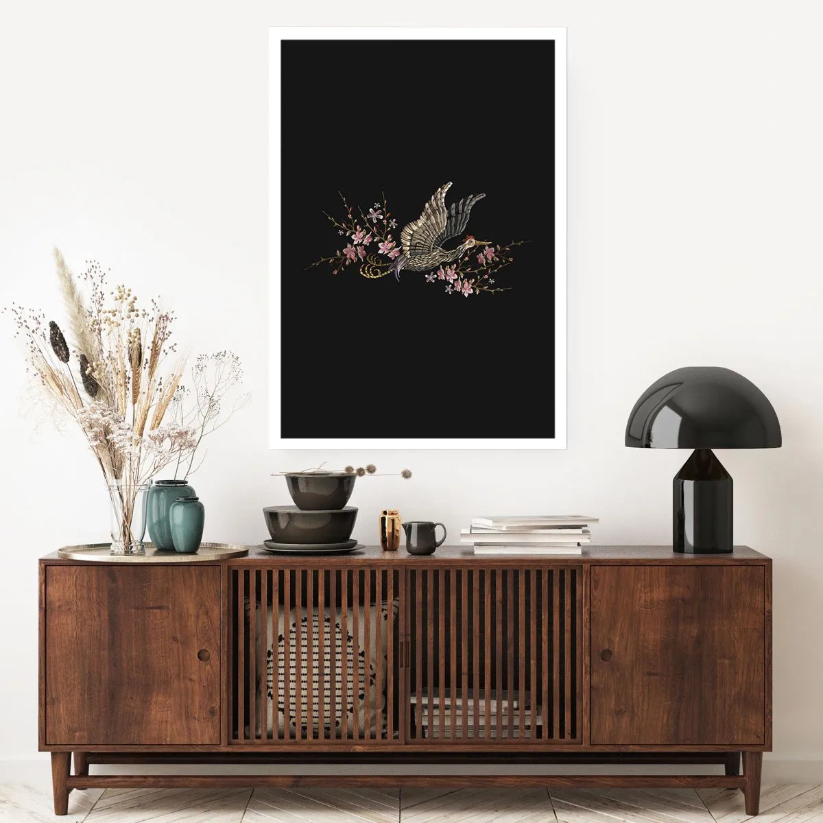 Poster - Exotic, Embroidered Bird - 70x100 cm