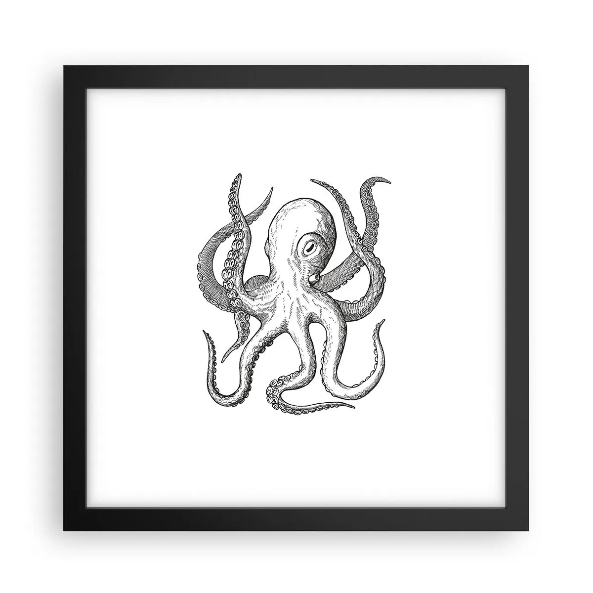 Poster in black frame - Dancing with the Waves - 30x30 cm