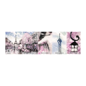Photo Wallpaper Sample Self-Adhesive Deluxe Sticker - If You Were To Fall In Love - City, Eiffel Tower, Paris - 100x30 cm