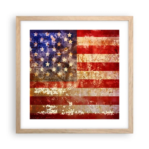 Poster in light oak frame - Glory Does Not Pass - 40x40 cm