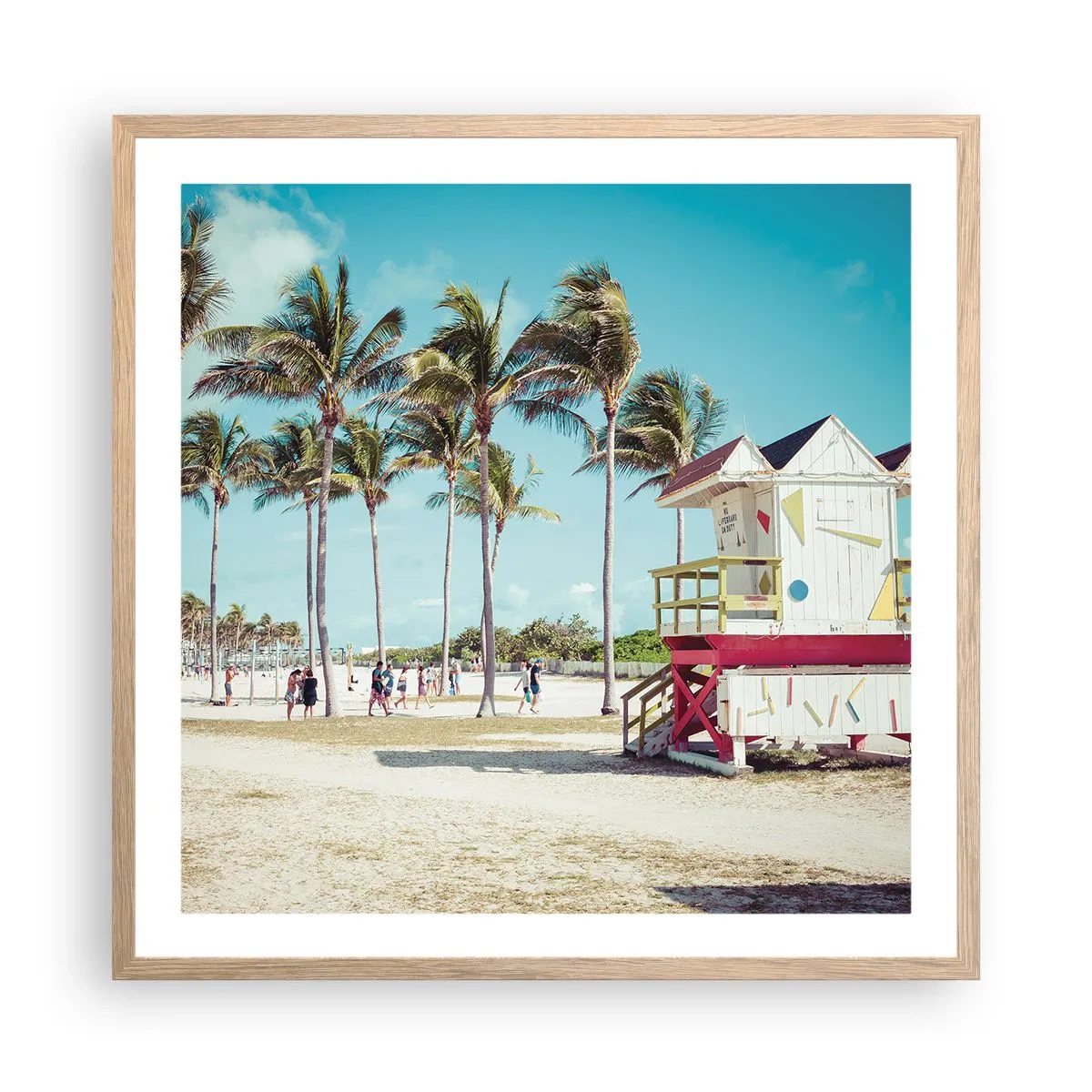 Poster in light oak frame - Beautiful Day before You - 60x60 cm