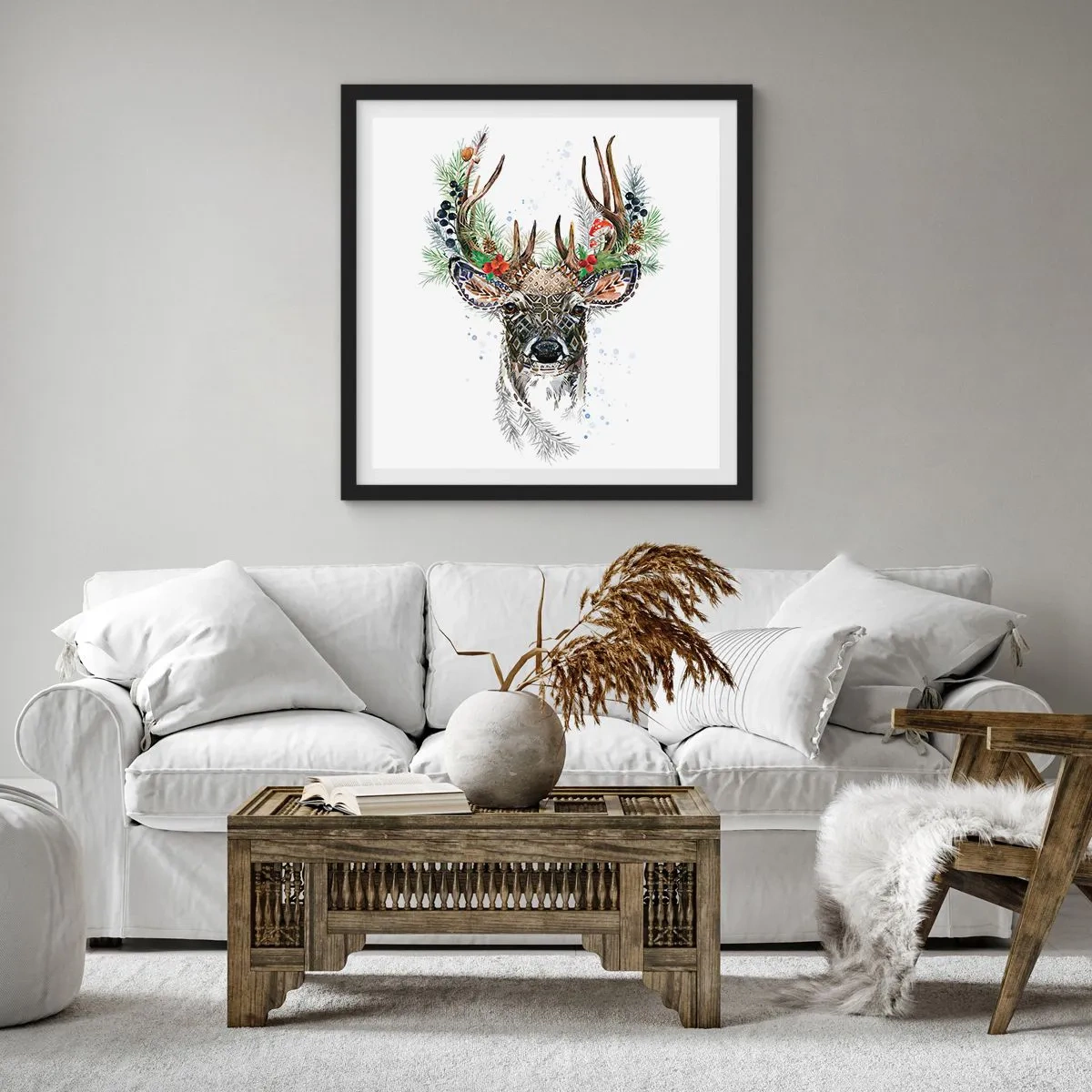 Poster in black frame - In Christmas Attire - 50x50 cm