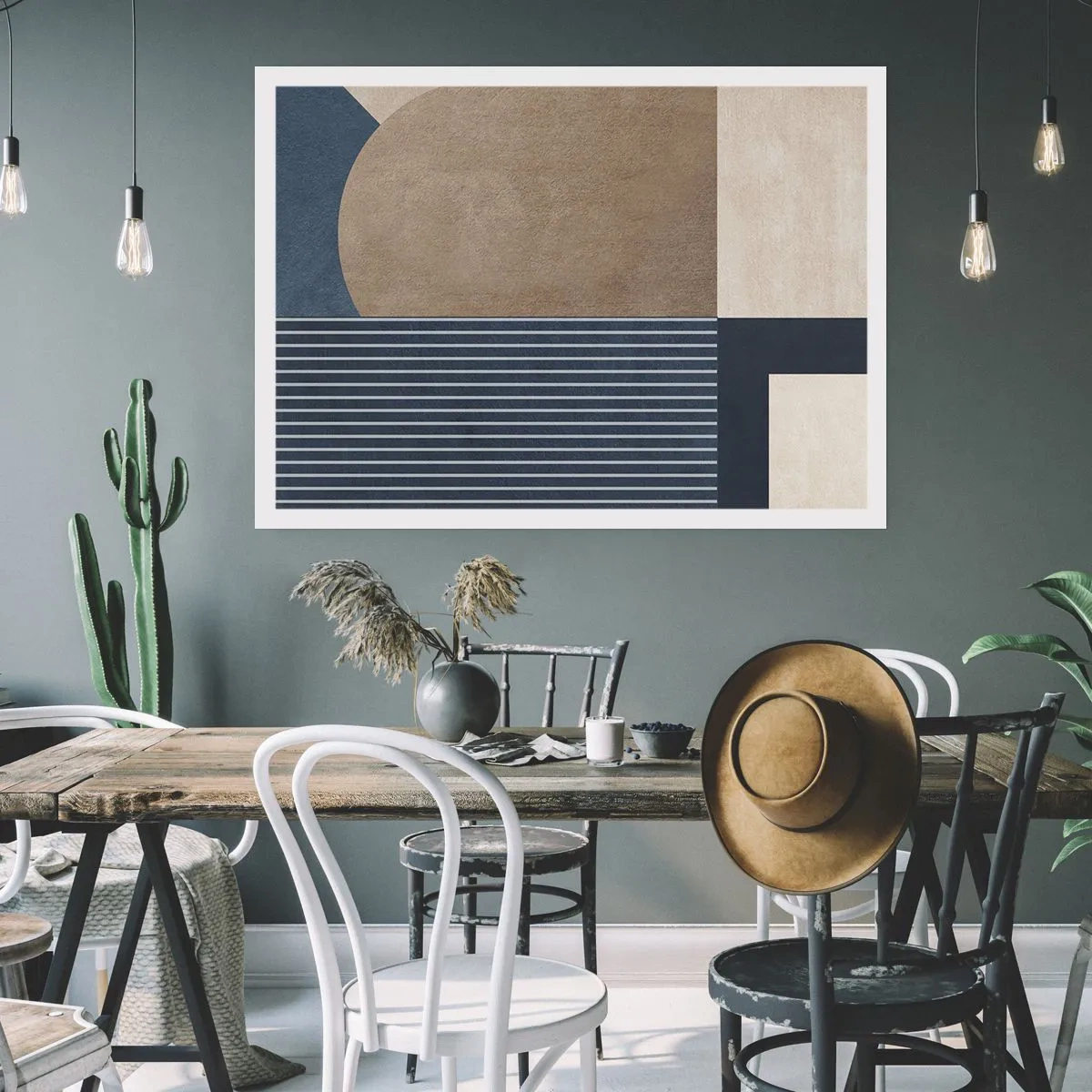 Poster - Composition of Simplicity and Curvature - 100x70 cm