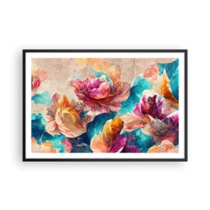 Poster in black frame - Colourful Splendour of a Bouquet - 91x61 cm