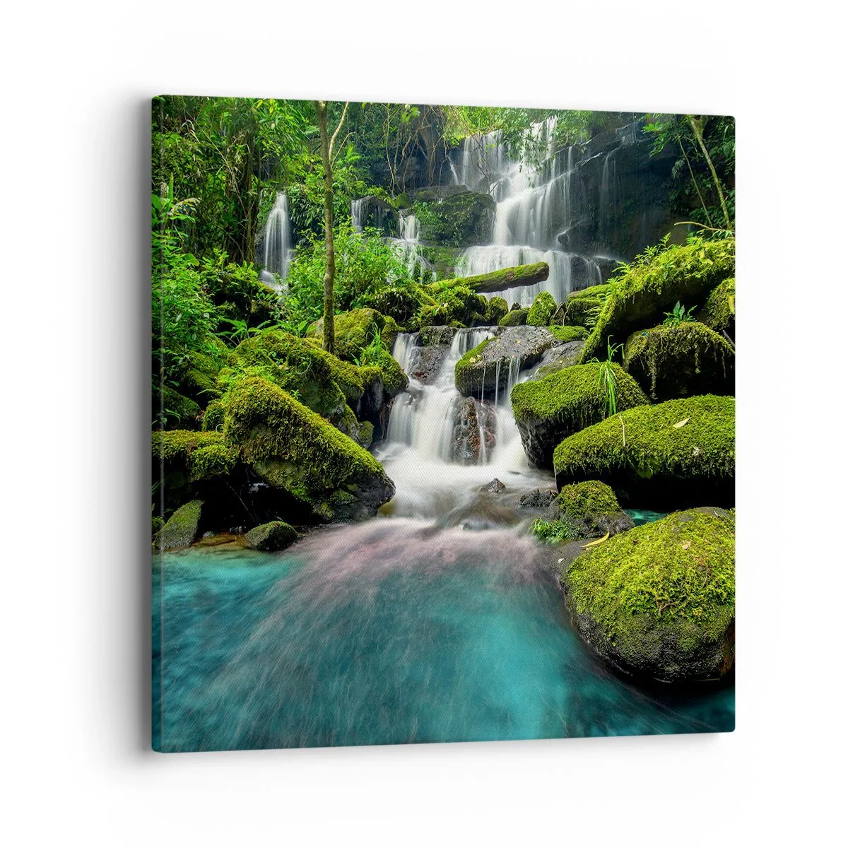 Canvas picture - Turquoise, Sapphire and Silver - 40x40 cm