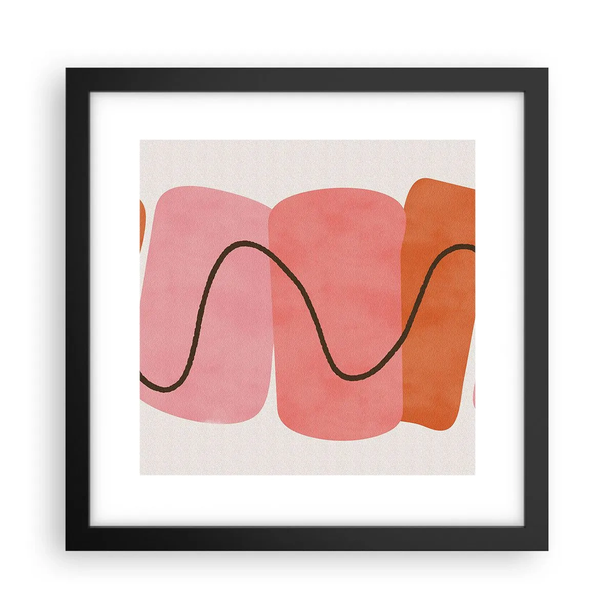 Poster in black frame - Gentle Movement of forms - 30x30 cm