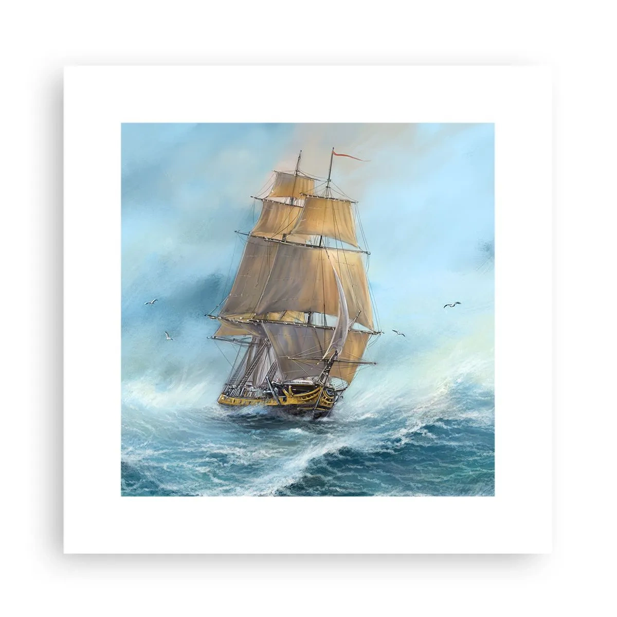 Poster - Gliding on the Waves - 30x30 cm