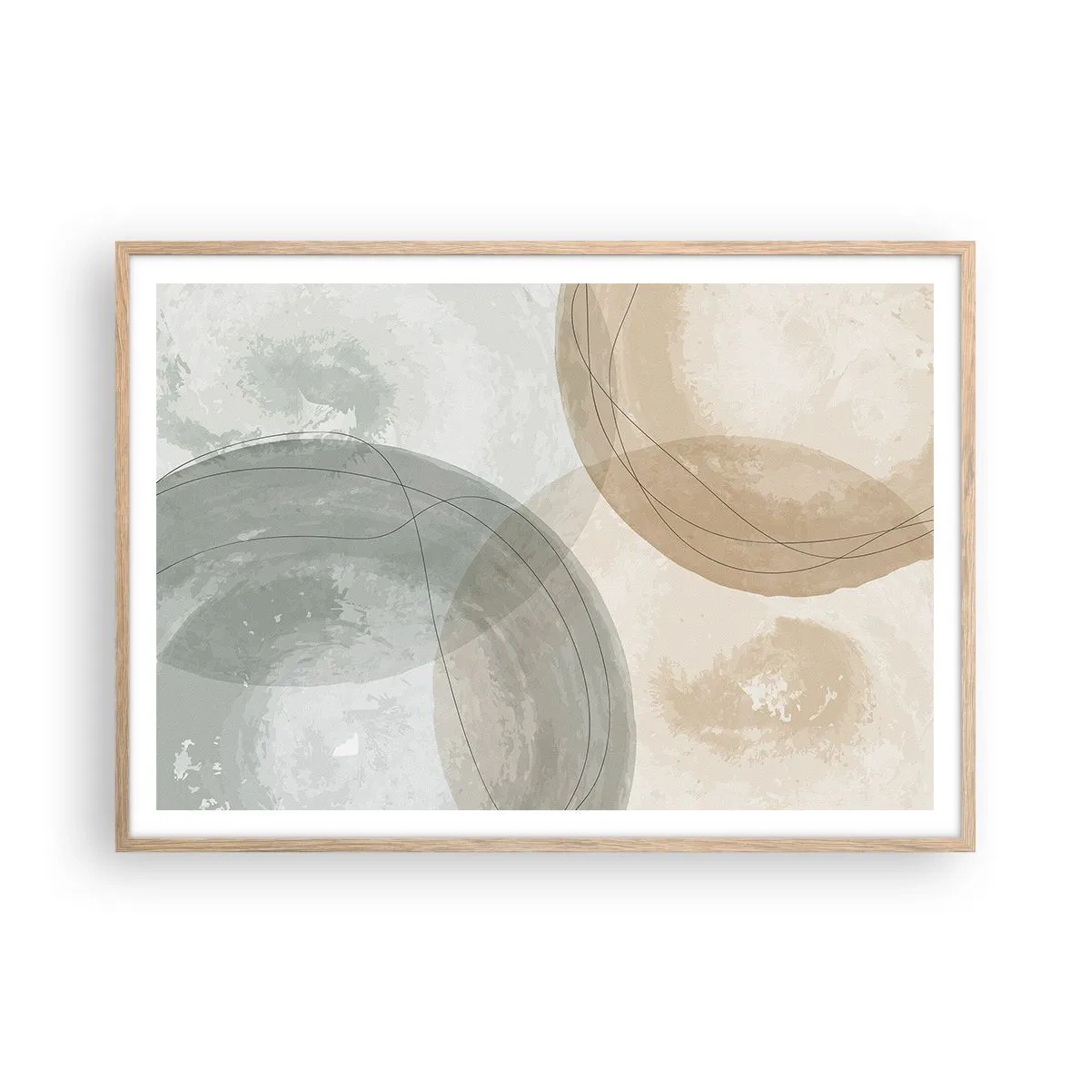 Poster in light oak frame - Permeation of Worlds - 100x70 cm