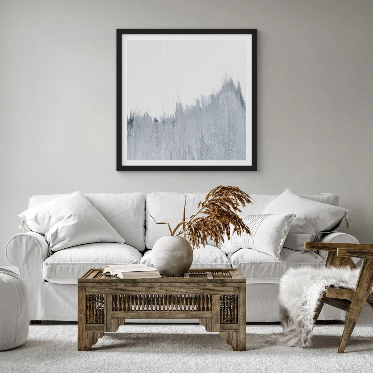 Poster in black frame - Mysterious Writing - 60x60 cm