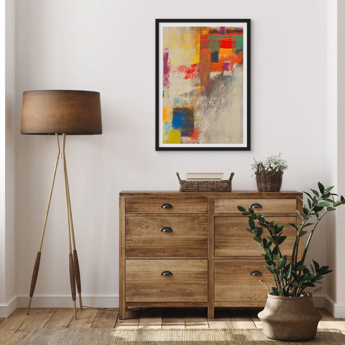 Poster in black frame - Geometry of Colours - 61x91 cm