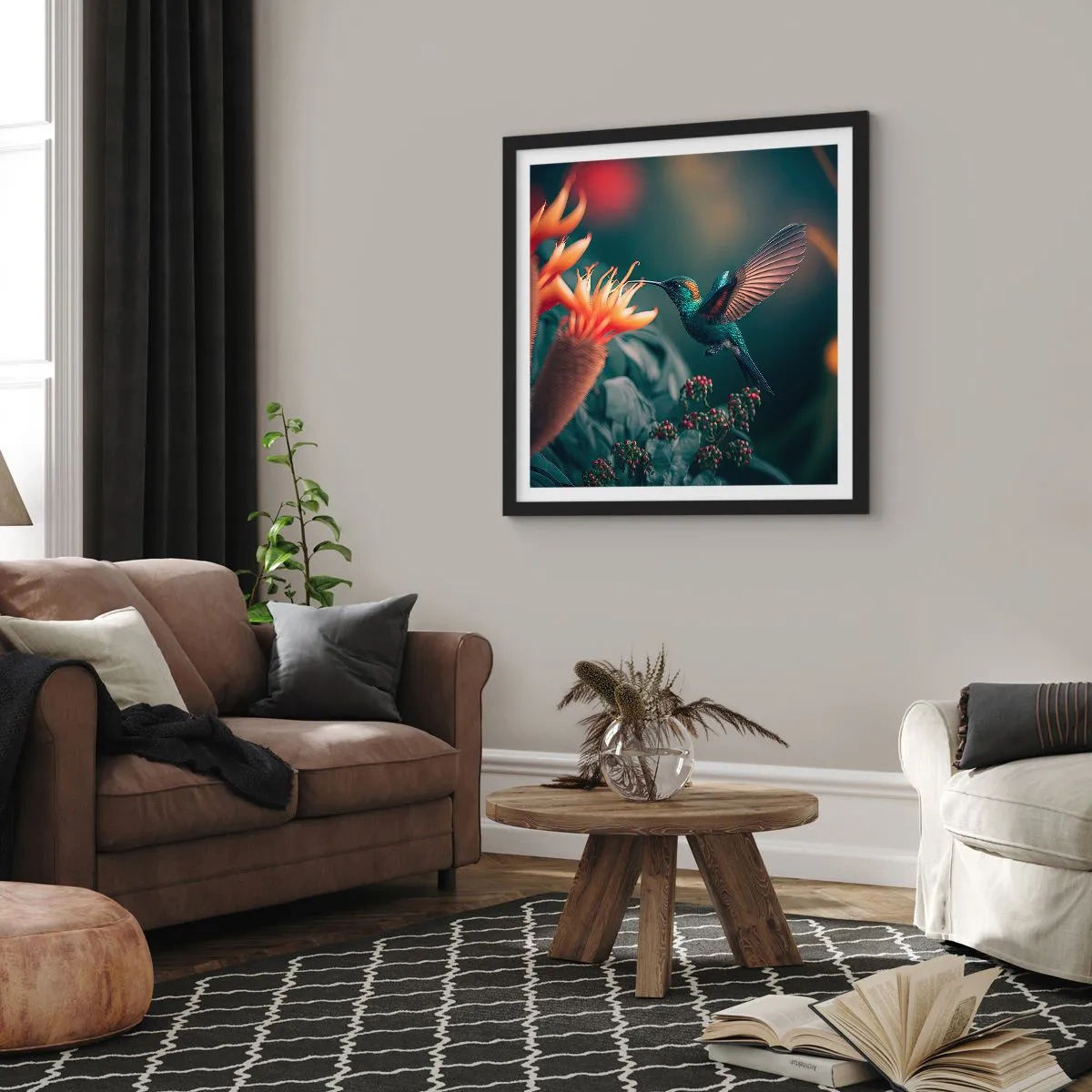 Poster in black frame - Really Colourful Life - 50x50 cm