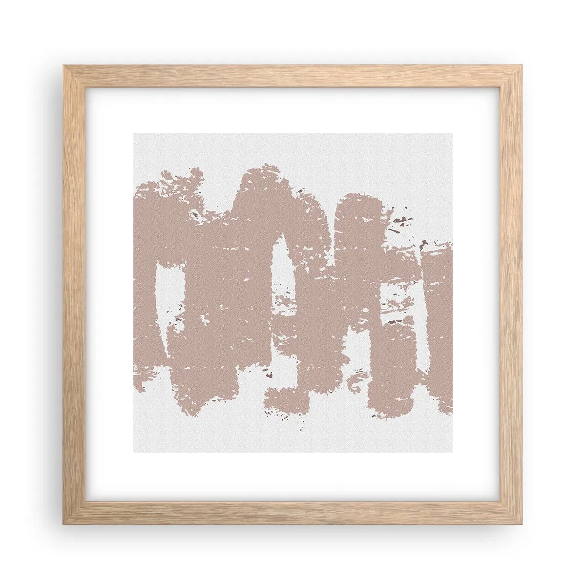 Poster in light oak frame - Abstract in Delicate Pink - 30x30 cm