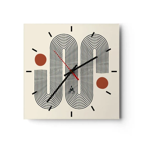 Wall clock - Clock on glass - From Beginning till the End - 40x40 cm