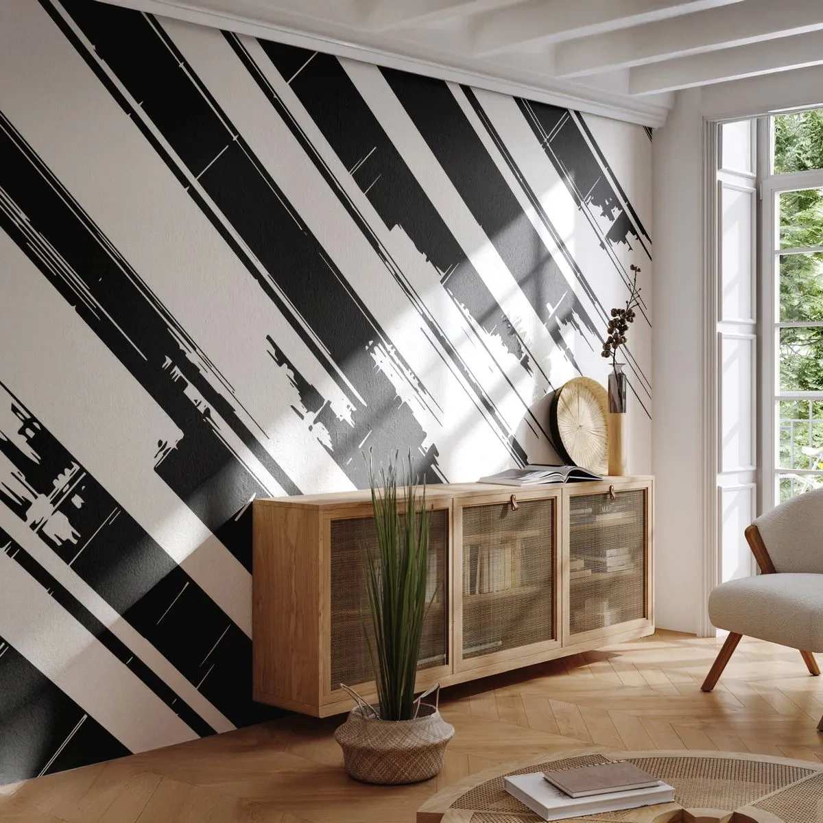 Photo Wallpaper Standard Eco - Intensive and Dynamic Composition - Vector, Minimalism, Modern - 350x256 cm