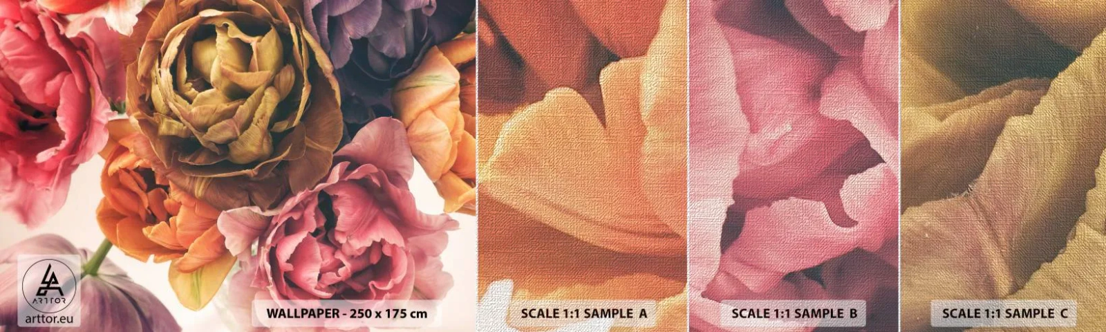 Photo Wallpaper Sample Premium Canvas - Celebration of Life - Bouquet of flowers, Flowers, Peony - 100x30 cm