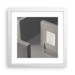 Poster in white frmae - But Where Am I? - 30x30 cm