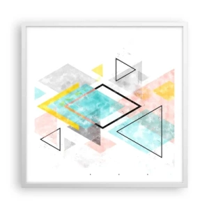 Poster in white frmae - Geometric Play - 60x60 cm