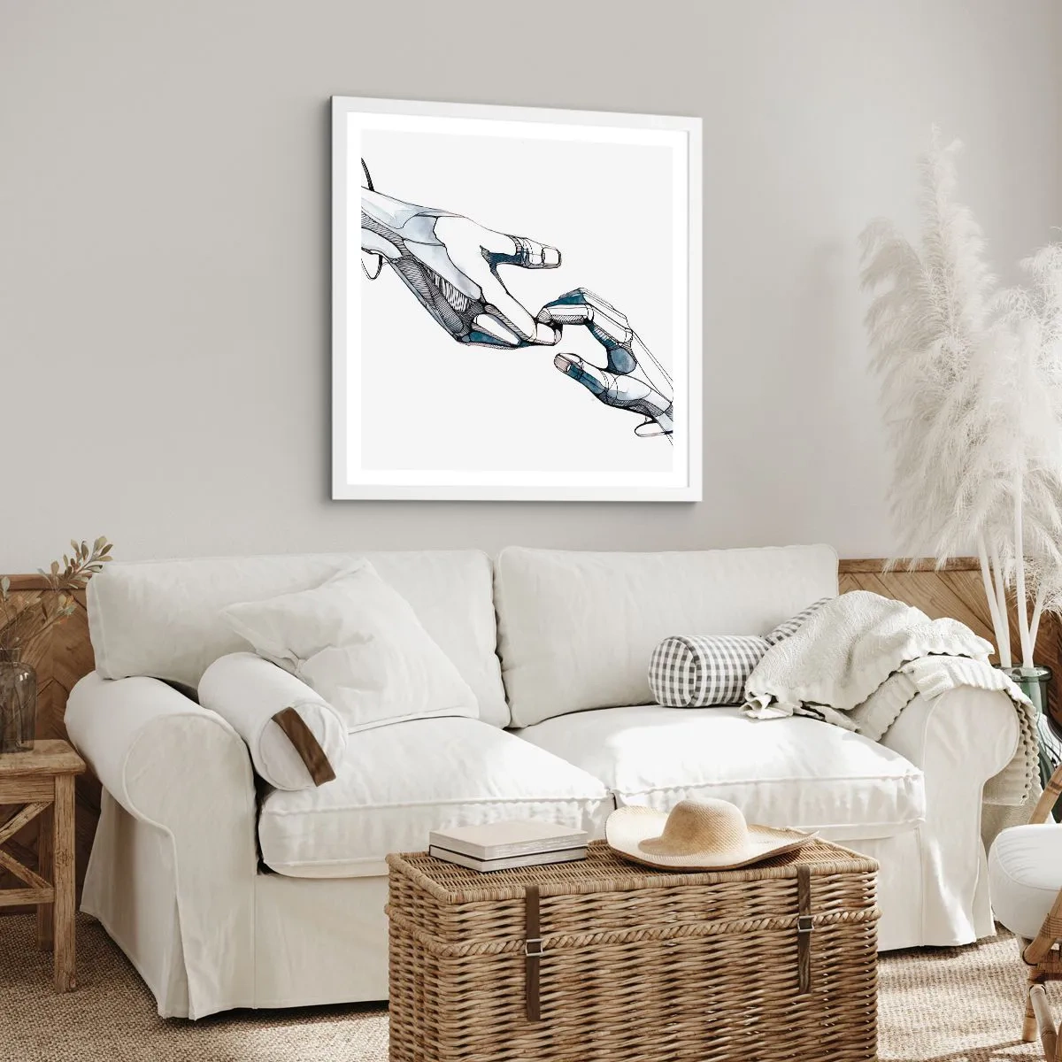 Poster in white frmae - Good Gesture - 30x30 cm