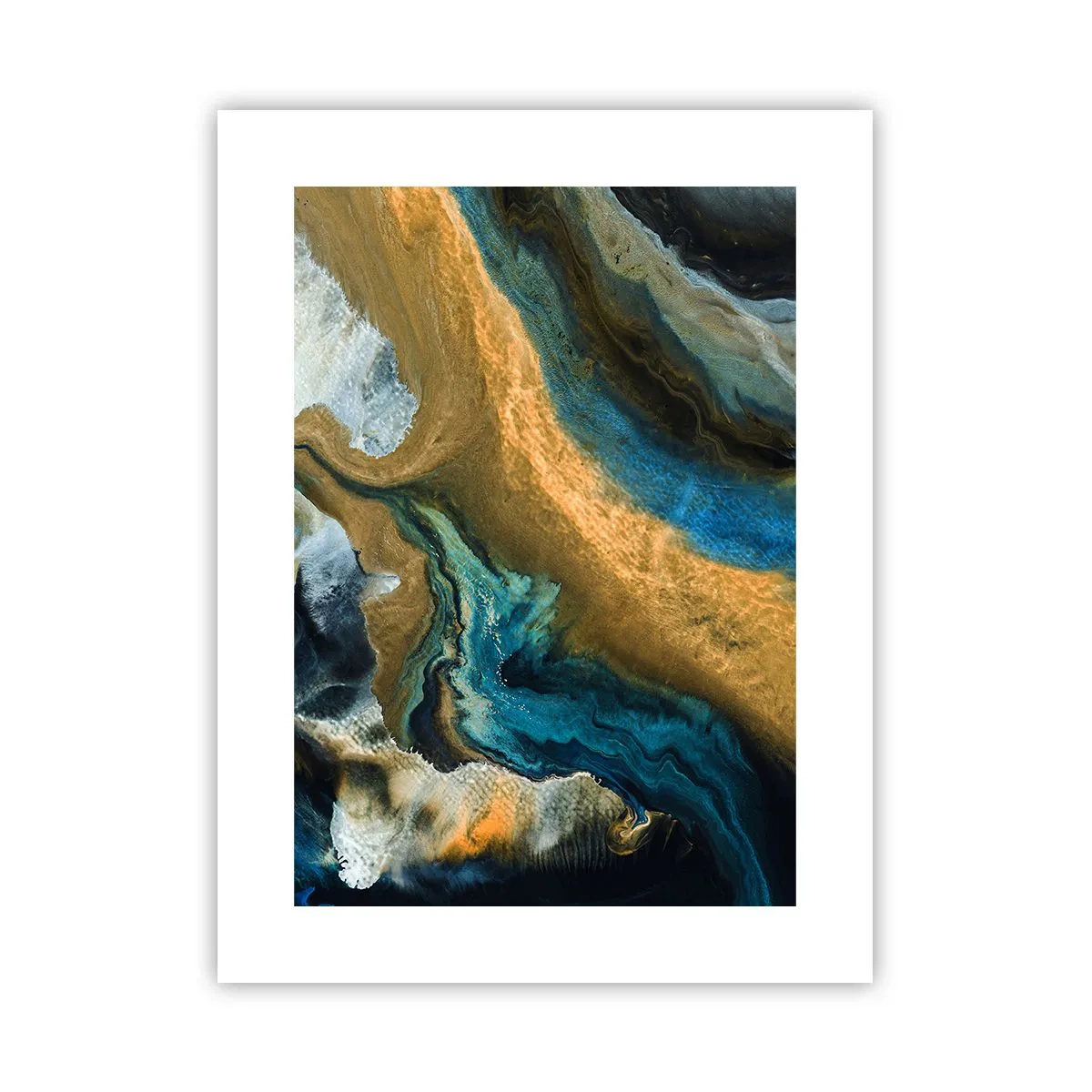 Poster - Blue -Yellow - Mutal Influences - 30x40 cm