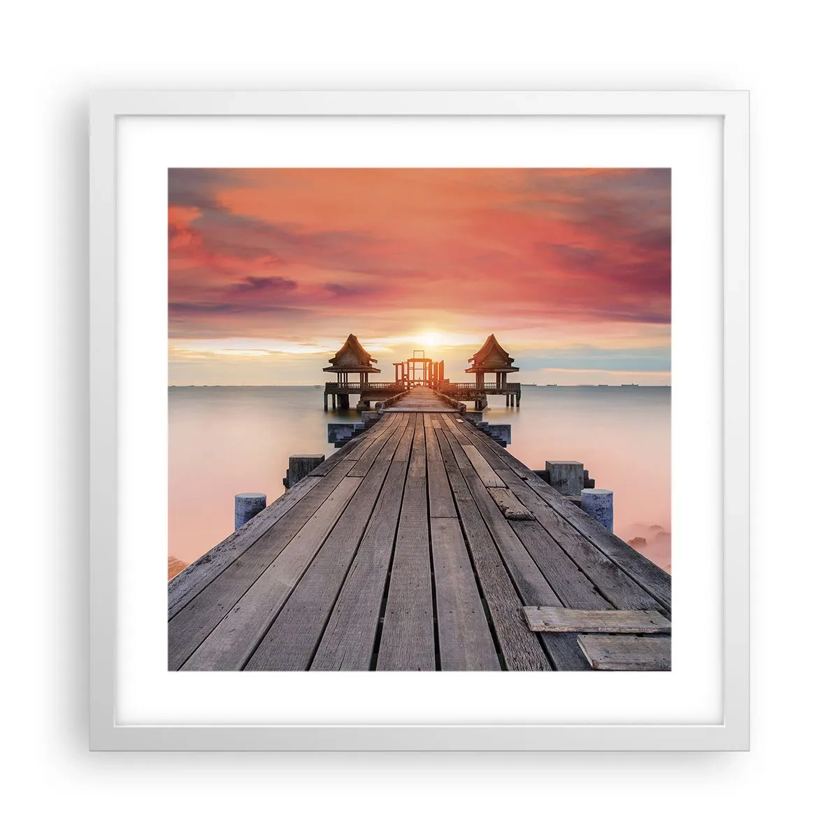 Poster in white frmae - Sunset on the East - 40x40 cm