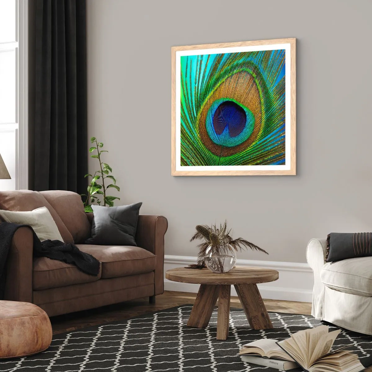 Poster in light oak frame - Eye to Eye - 30x30 cm