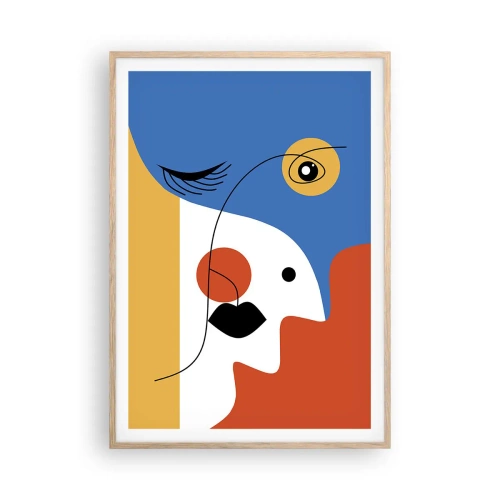 Poster in light oak frame - Deconstructed Potrait - 70x100 cm