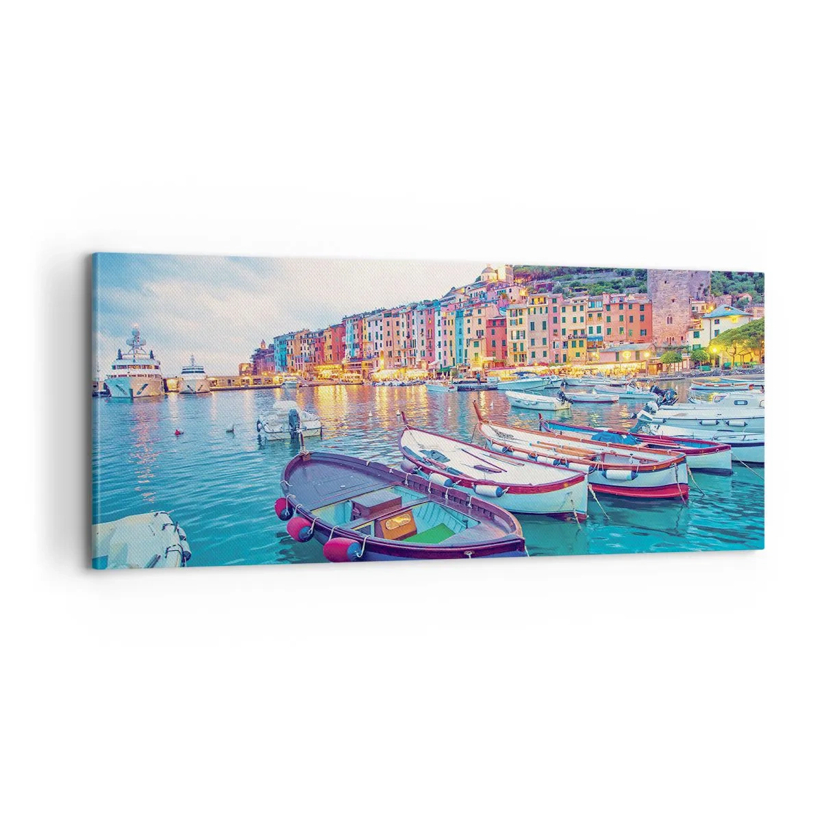 Canvas picture - Colourful Evening in a Port - 100x40 cm
