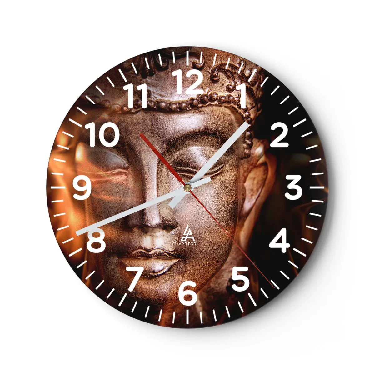 Wall clock - Clock on glass - There Is Only Now and Here - 40x40 cm