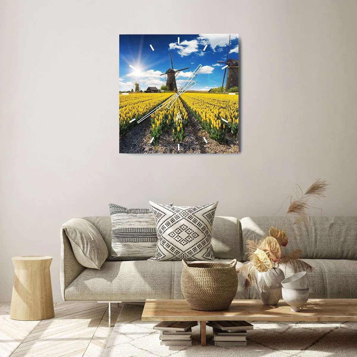 Wall clock - Clock on glass - It Can't Be More Dutch - 40x40 cm