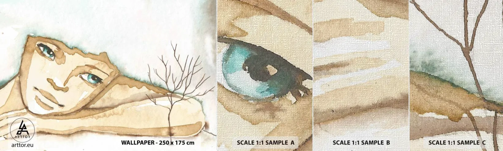 Photo Wallpaper Sample Premium Canvas - Tree of Poetry Springs from Silence - Fairy tale, Abstraction, For children - 100x30 cm